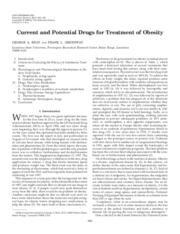 (PDF) Current and Potential Drugs for Treatment of Obesity