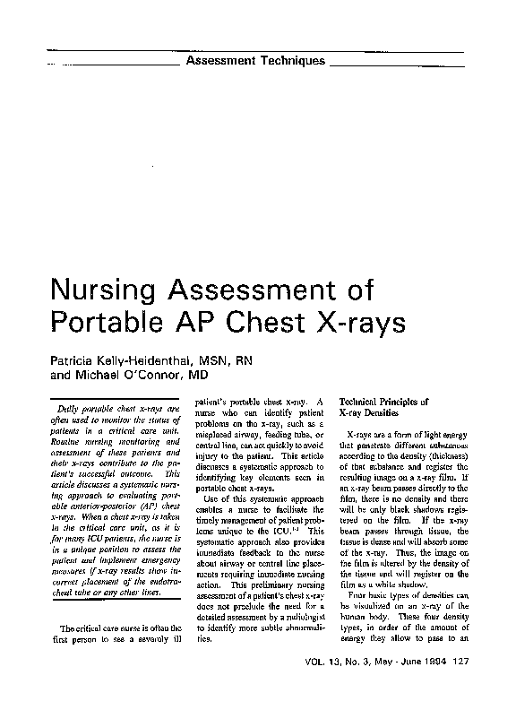 (PDF) Nursing Assessment of Portable AP Chest X-rays