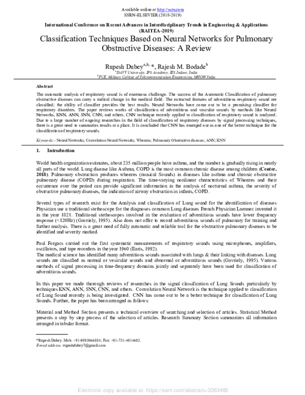 (PDF) A Review of Classification Techniques Based on Neural Networks ...