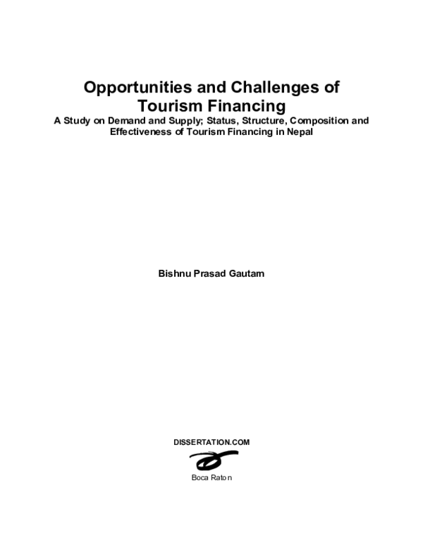 (PDF) Opportunities and Challenges of Tourism