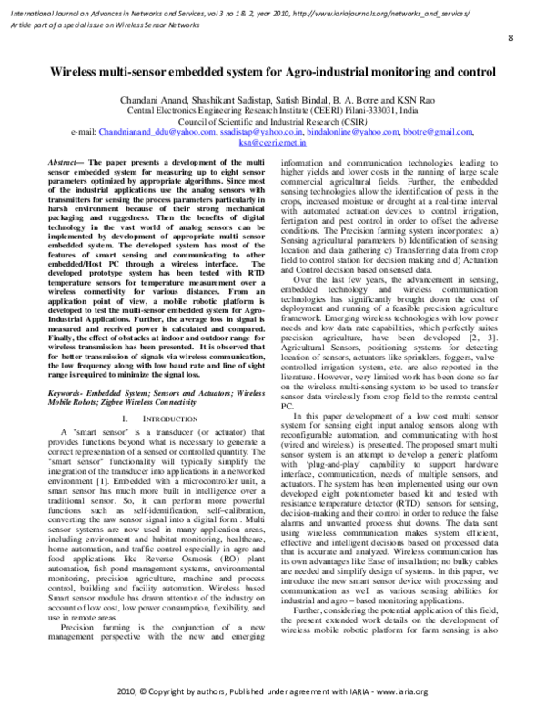 (PDF) Wireless multi-sensor embedded system for Agro-industrial ...