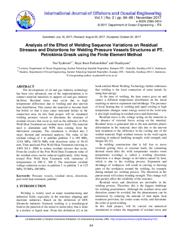 (PDF) Analysis of the Effect of Welding Sequence Variations on Residual ...