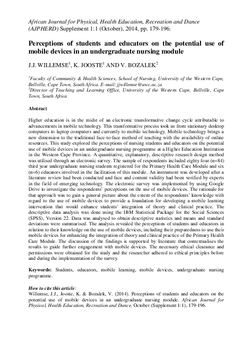 PDF) Perceptions of students and educators on the potential use of 