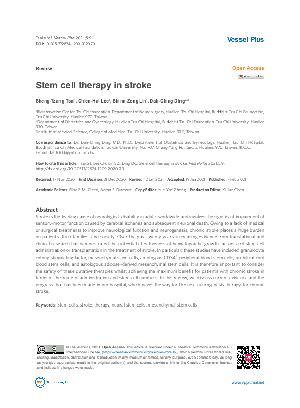 (PDF) Stem cell therapy in stroke