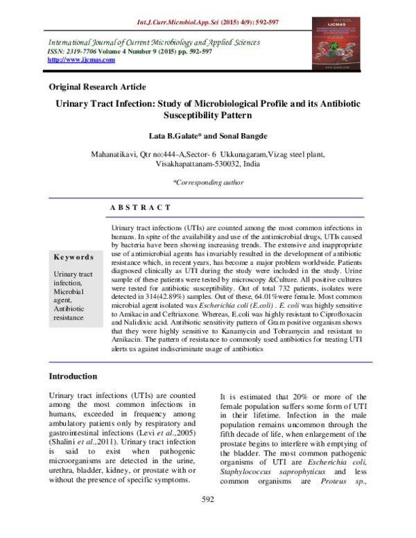 (PDF) Urinary Tract Infection: Study of Microbiological Profile and its ...