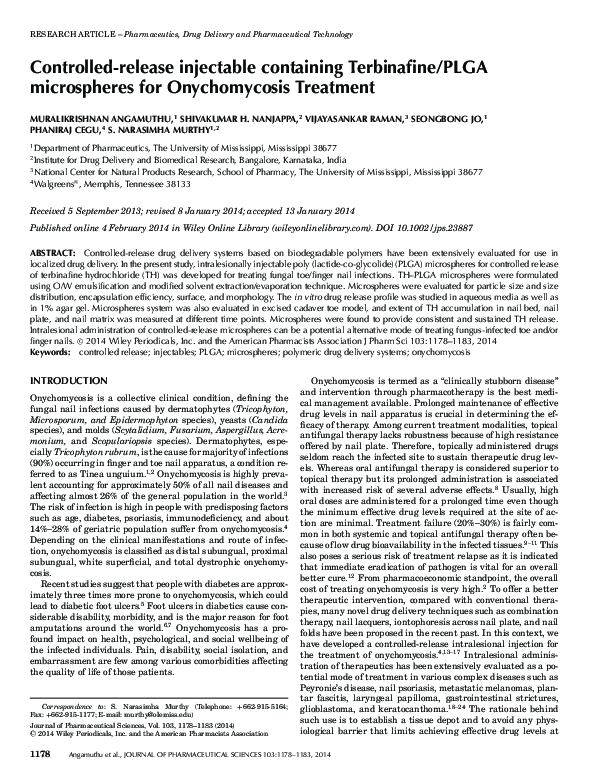 (PDF) Controlled-release injectable containing Terbinafine/PLGA ...
