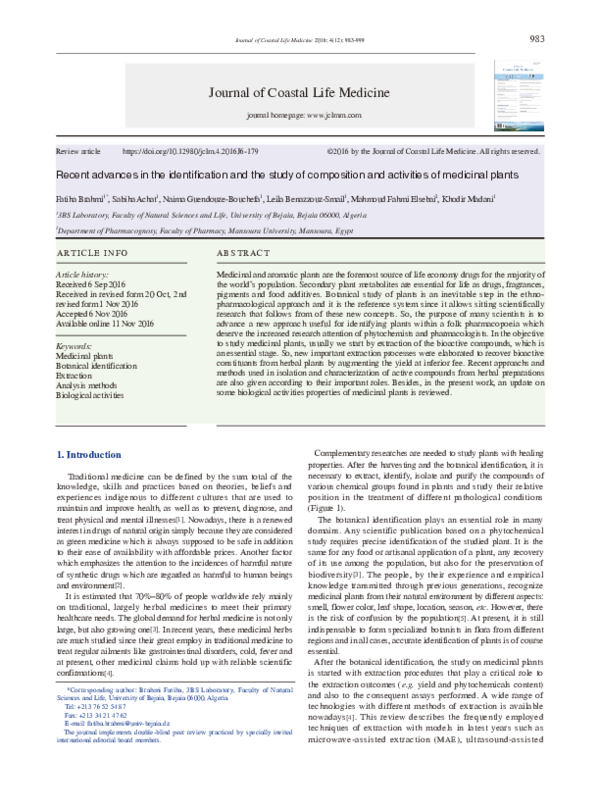 (PDF) Recent advances in the identification and the study of ...