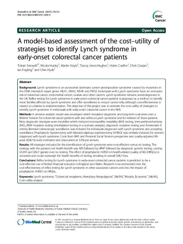 (PDF) A model-based assessment of the cost–utility of strategies to ...