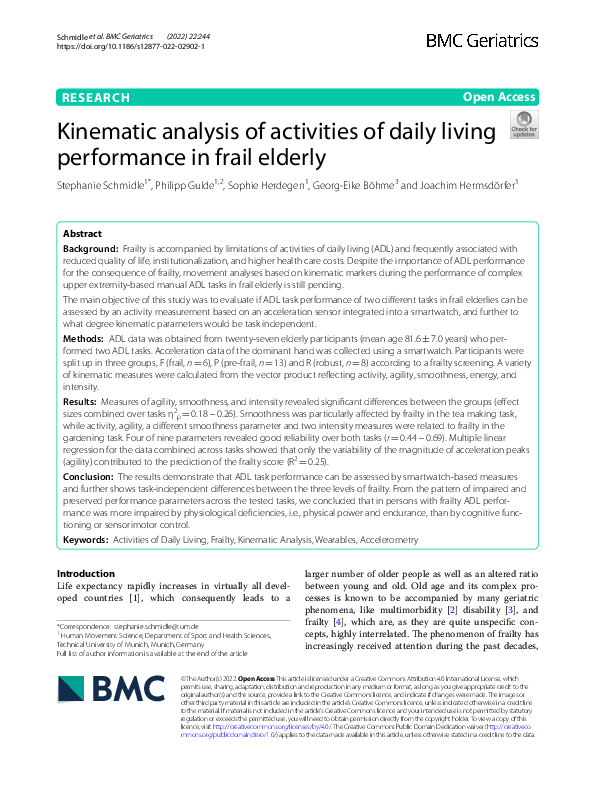 (PDF) Kinematic analysis of activities of daily living performance in ...