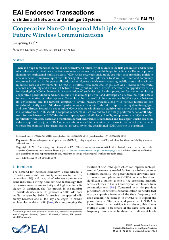 (PDF) Cooperative Non-Orthogonal Multiple Access for Future Wireless ...