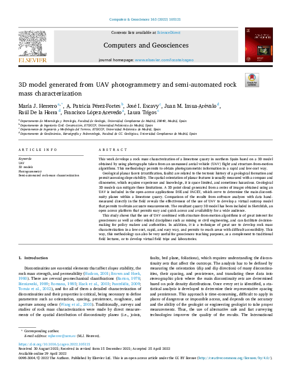 (PDF) 3D model generated from UAV photogrammetry and semi-automated ...