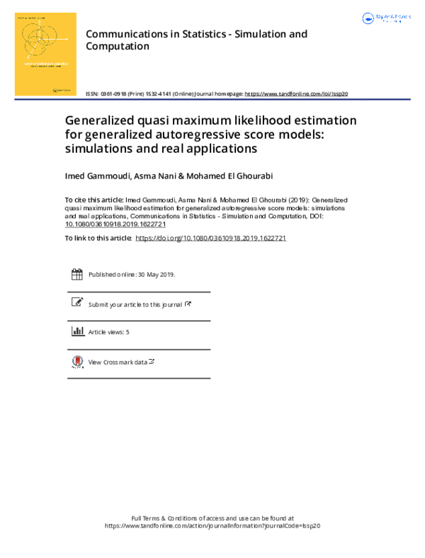 (PDF) Generalized quasi maximum likelihood estimation for generalized ...