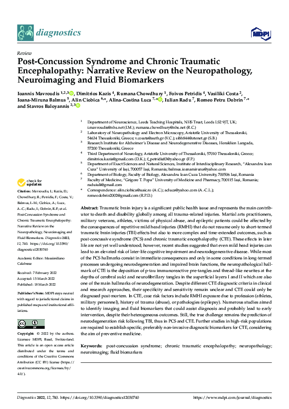 (PDF) Post-Concussion Syndrome and Chronic Traumatic Encephalopathy ...