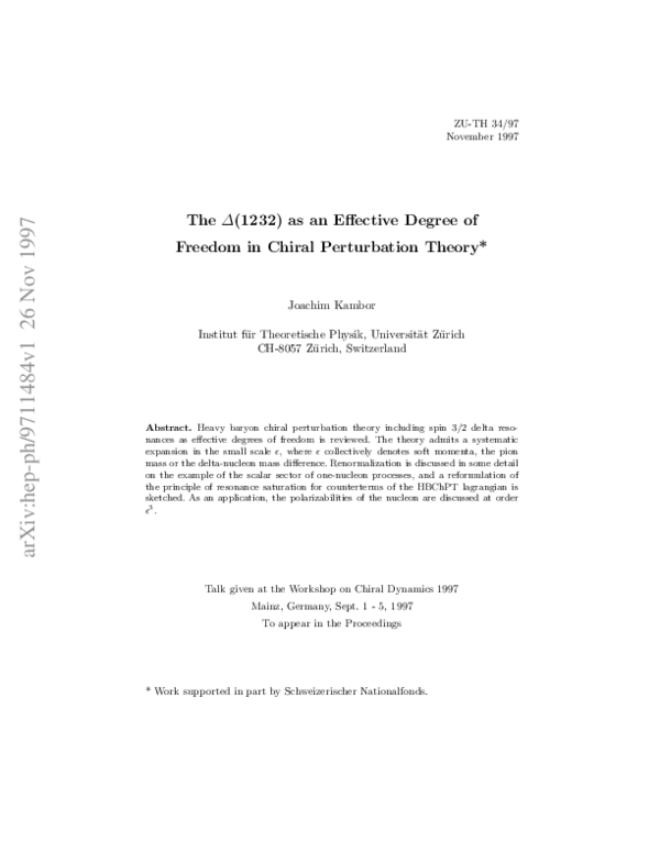 (PDF) in Chiral Perturbation Theory Joachim Kambor Academia.edu