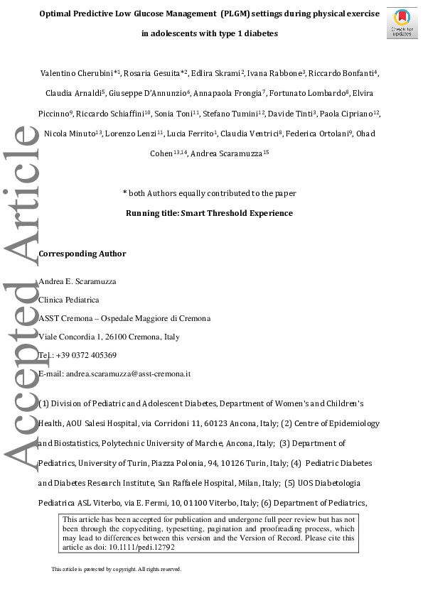 (PDF) Optimal Predictive Low Glucose Management (PLGM) settings during ...