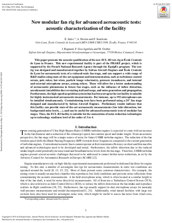 (PDF) New modular fan rig for advanced aeroacoustic tests - Modal ...