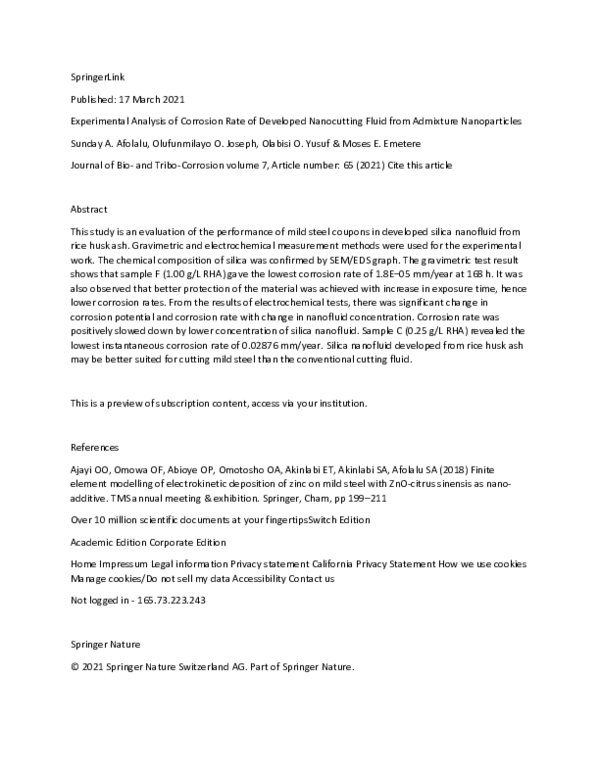 (PDF) Experimental Analysis of Corrosion Rate of Developed Nanocutting ...