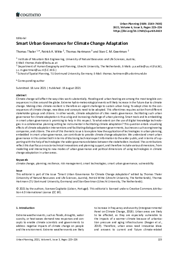 (PDF) Smart Urban Governance for Climate Change Adaptation