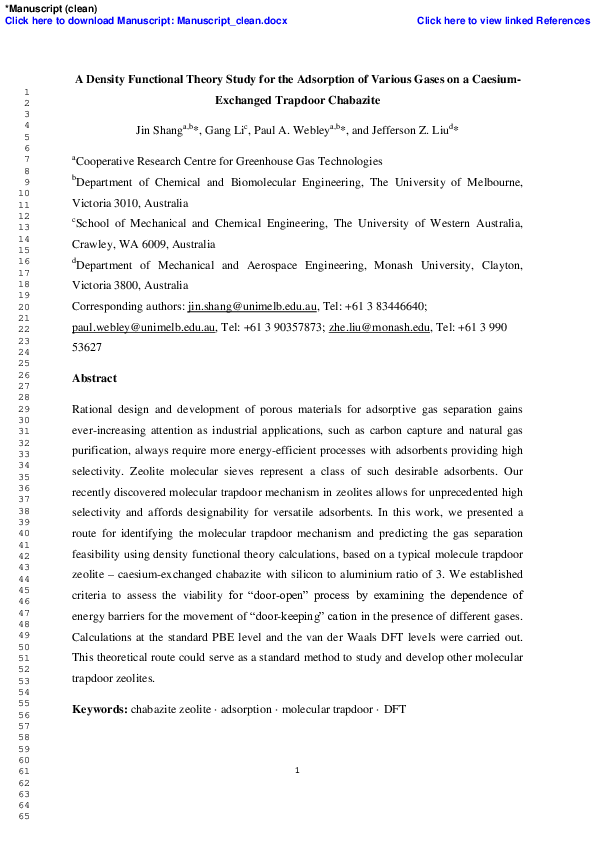 (PDF) A density functional theory study for the adsorption of various ...