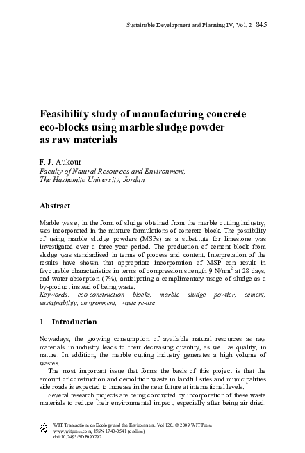 (PDF) Feasibility study of manufacturing concrete eco-blocks using ...