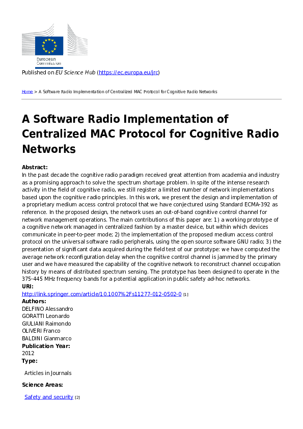 (PDF) A Software Radio Implementation of Centralized MAC Protocol for ...