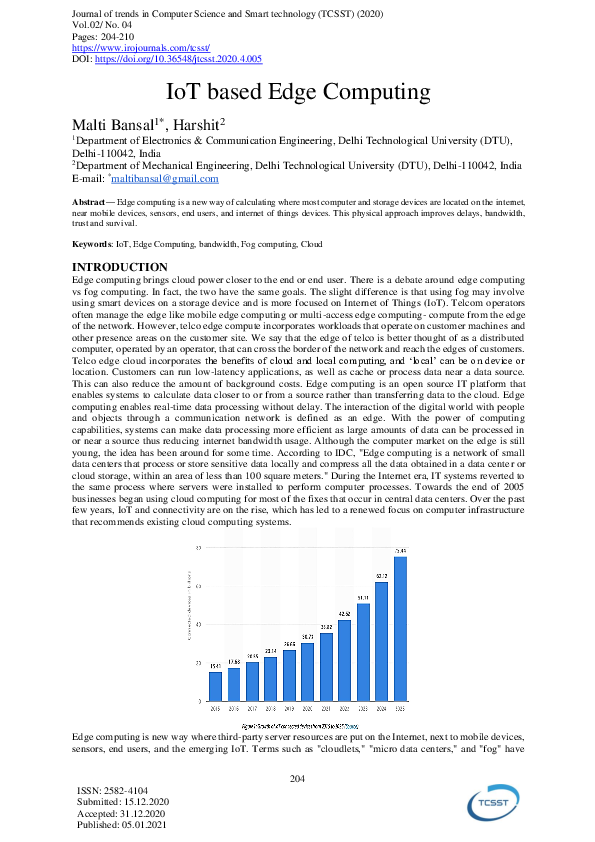 (PDF) IoT based Edge Computing