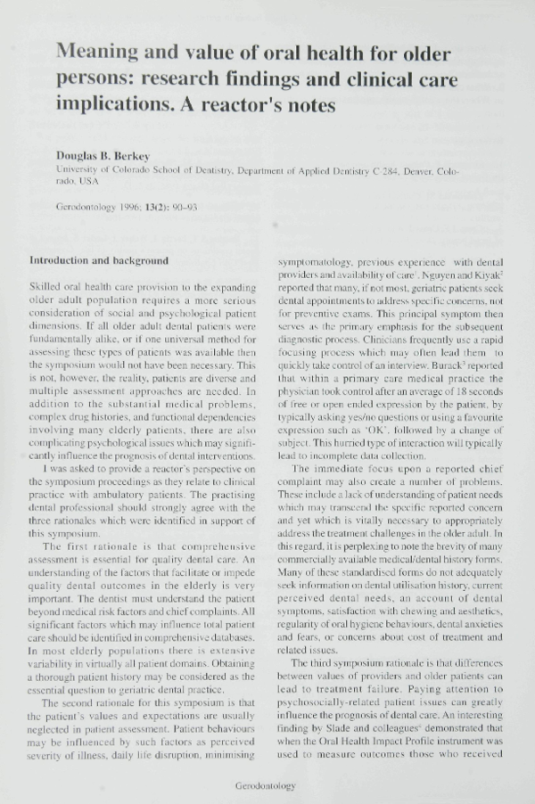  pdf meaning and value of oral health for older persons research 