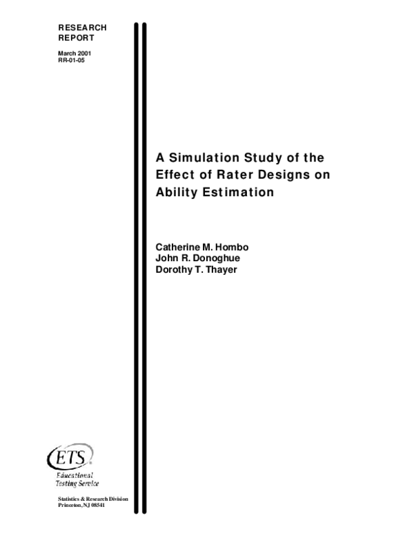 (PDF) A Simulation Study of the Effect of Rater Designs on Ability ...
