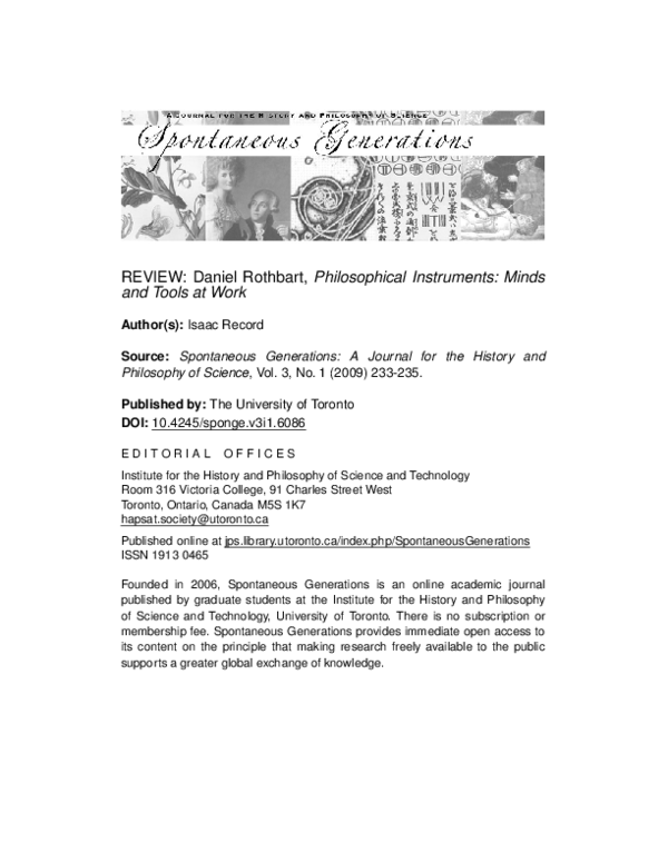 (PDF) Philosophical Instruments: Minds and Tools at Work