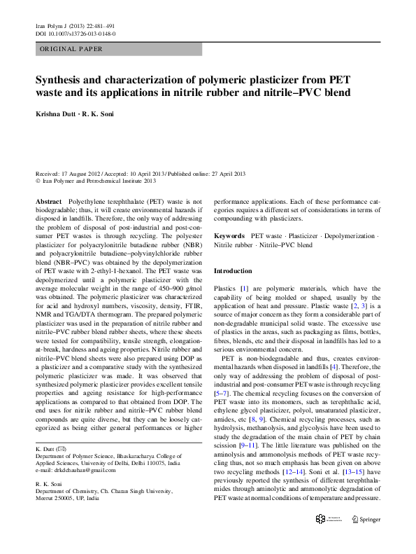 (PDF) Synthesis and Characterization of Polymeric Phospholipid ...
