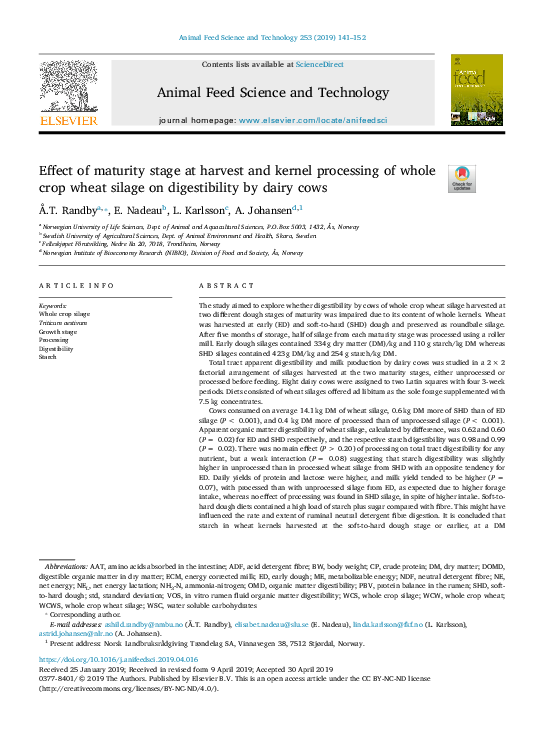 (PDF) Effect of maturity stage at harvest and kernel processing of ...