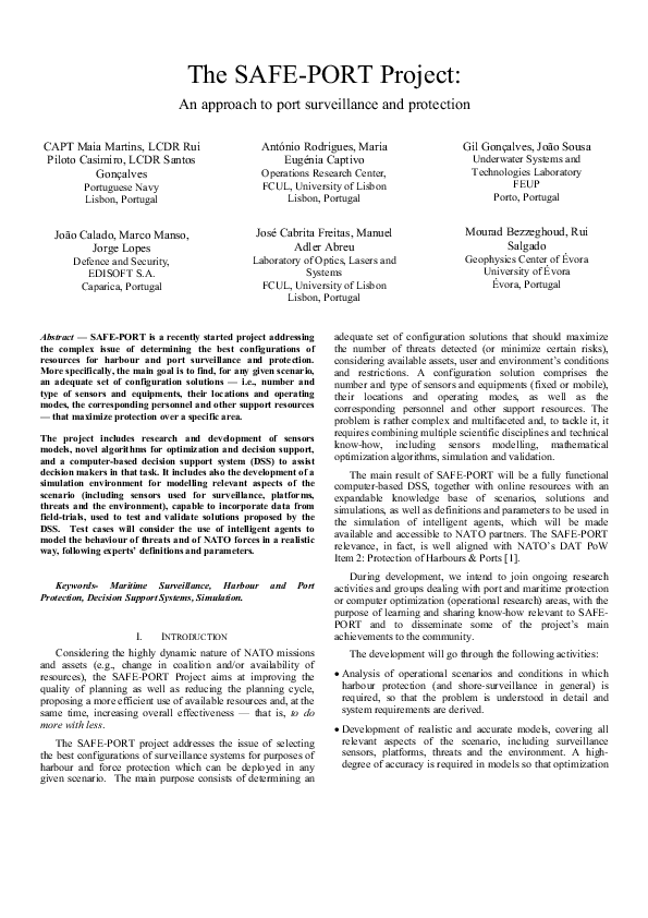 (PDF) The SAFE-PORT project: An approach to port surveillance and ...