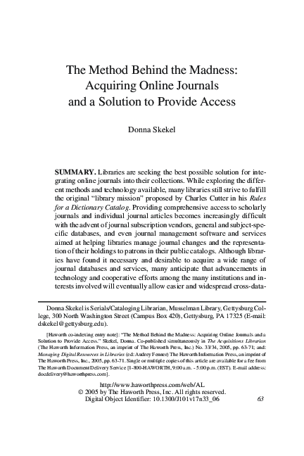 (PDF) The Method Behind the Madness