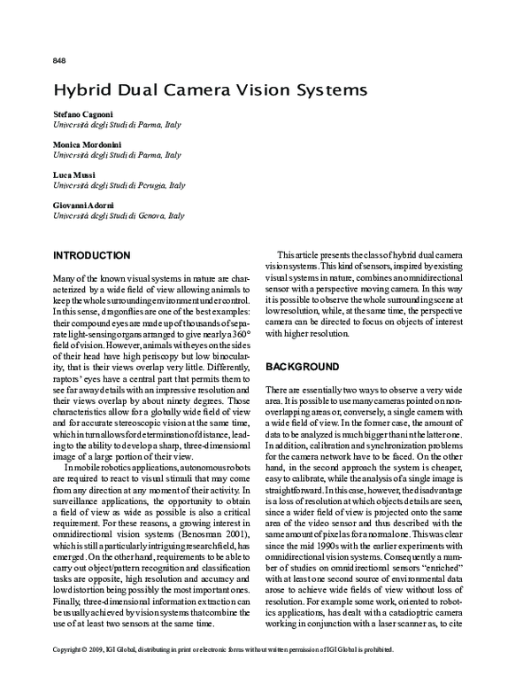 (PDF) Hybrid Dual Camera Vision Systems