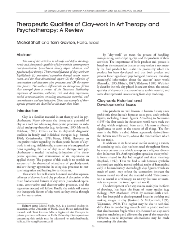 (PDF) Therapeutic Qualities of Claywork in Art Therapy and