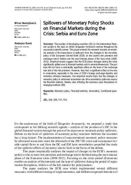 (PDF) Spillovers of monetary policy shocks on financial markets during ...