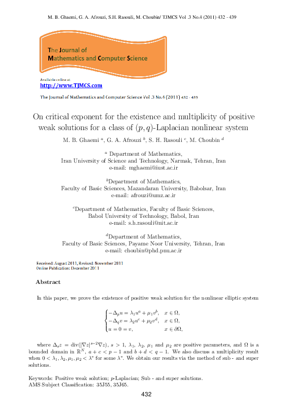 (PDF) On Critical Exponent For The Existence And Multiplicity Of ...