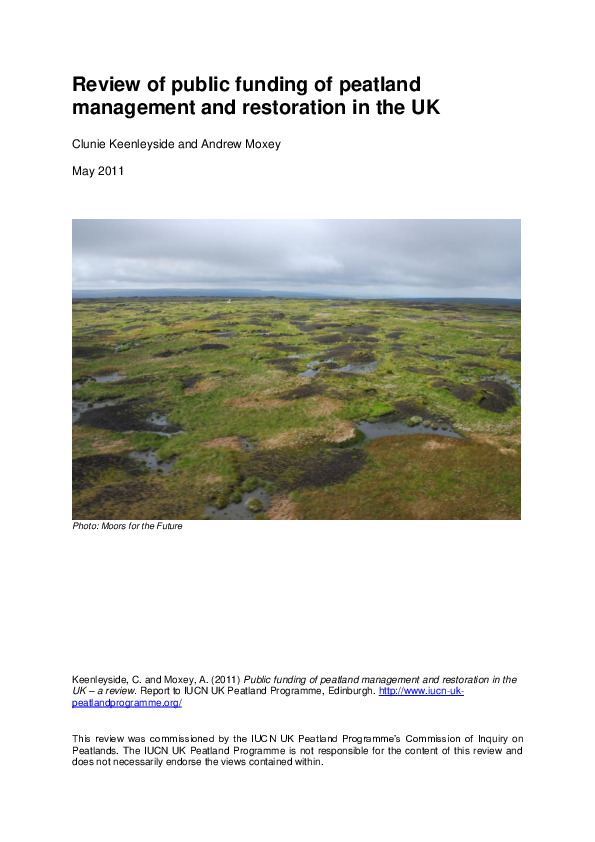 (PDF) Review of public funding of peatland management and restoration ...
