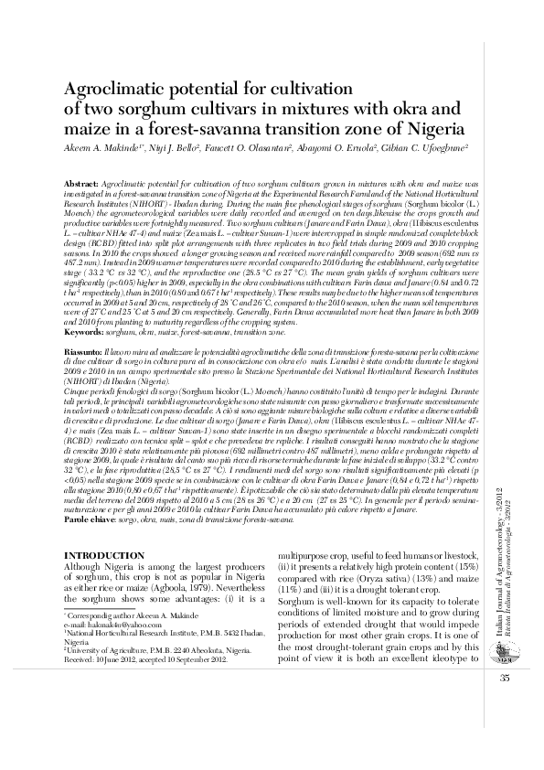 (PDF) Agroclimatic potential for cultivation of two sorghum cultivars ...