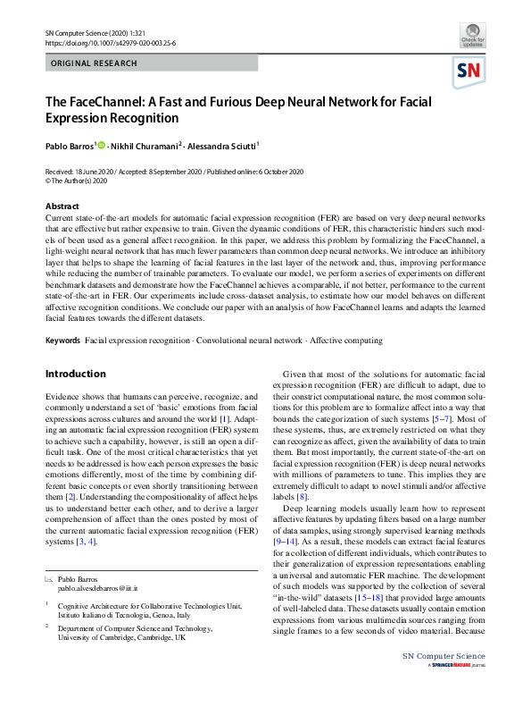 (PDF) The FaceChannel: A Fast and Furious Deep Neural Network for ...