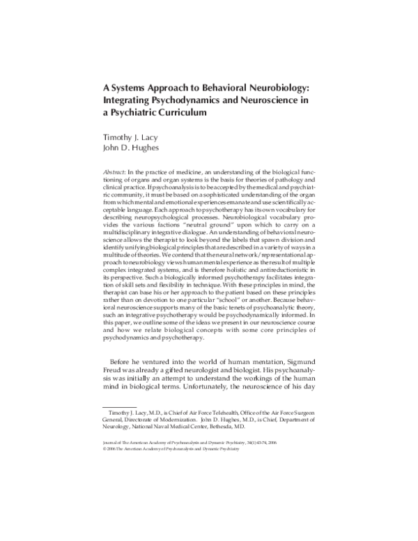 (PDF) A Systems Approach to Behavioral Neurobiology: Integrating ...