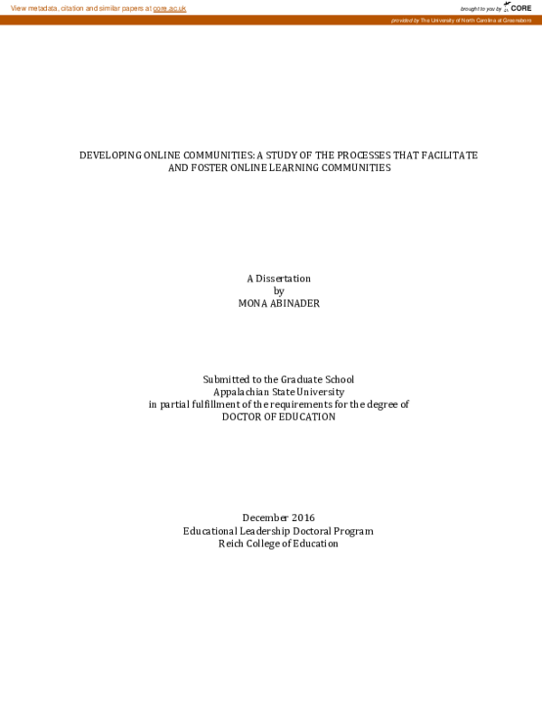 (PDF) Developing Online Communities: A Study Of The Processes That ...