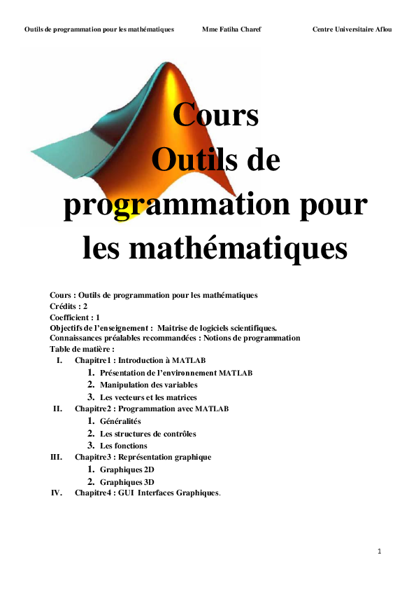 (PDF) Outils de programmation pour les mathématiques