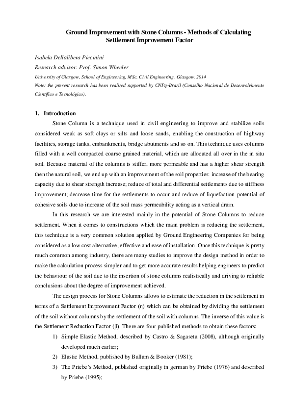 (PDF) Ground Improvement with Stone Columns - Methods of Calculating ...