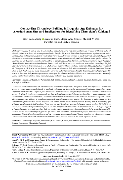 (PDF) Contact-Era Chronology Building in Iroquoia: Age Estimates for ...