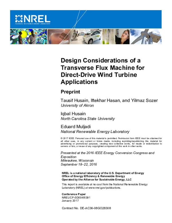 (PDF) Design considerations of a transverse flux machine for direct ...