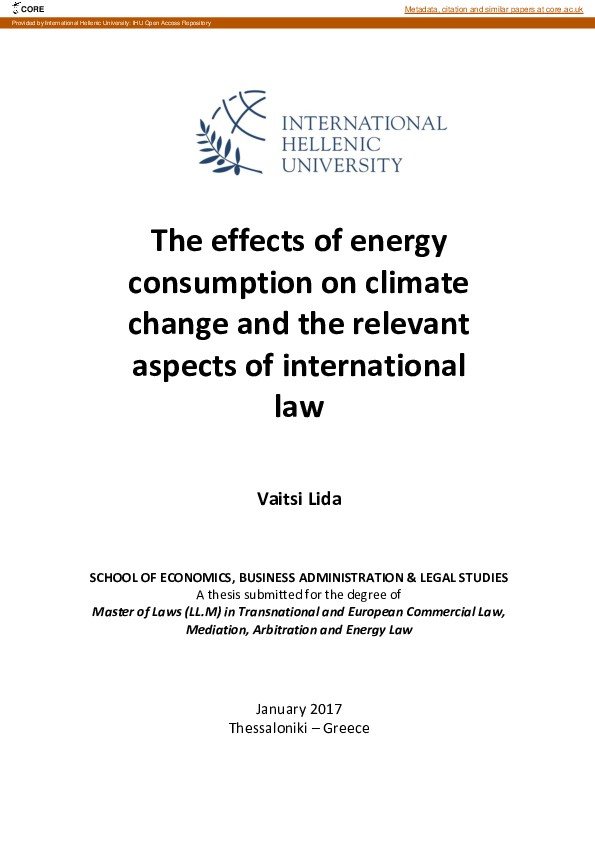 (PDF) The effects of energy consumption on climate change and the ...
