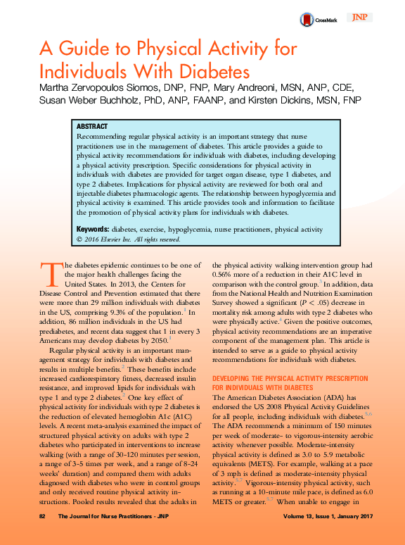 (PDF) A Guide to Physical Activity for Individuals With Diabetes
