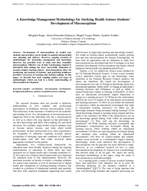 (PDF) A Knowledge Management Methodology for Studying Health Science ...