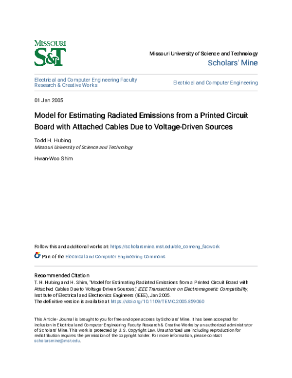 (PDF) Model for Estimating Radiated Emissions From a Printed Circuit ...